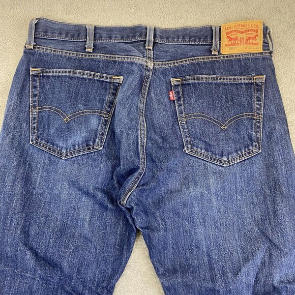 Levi's 505 Straight Fit Jeans Mens 38x32 (Fits 38x31) Medium Denim Blue - Picture 9 of 11